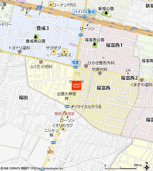 マルナカ福富店付近の地図